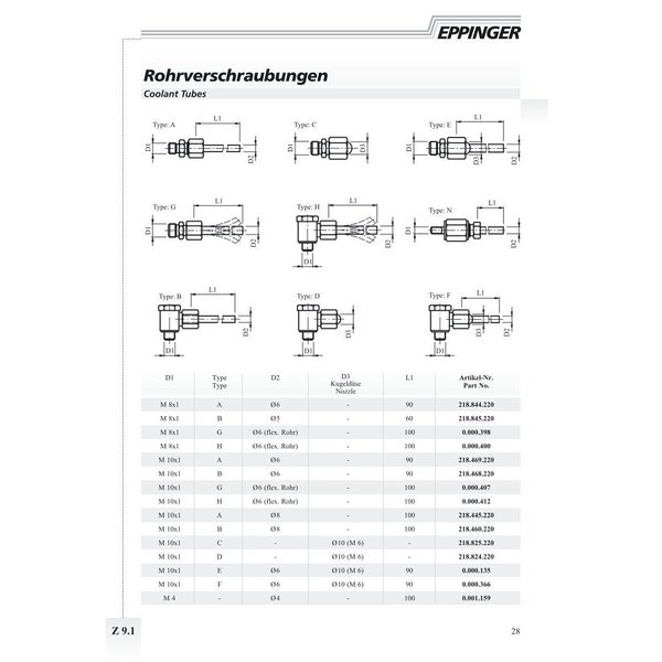 Eppinger M8X1 Coolant 0.000.400